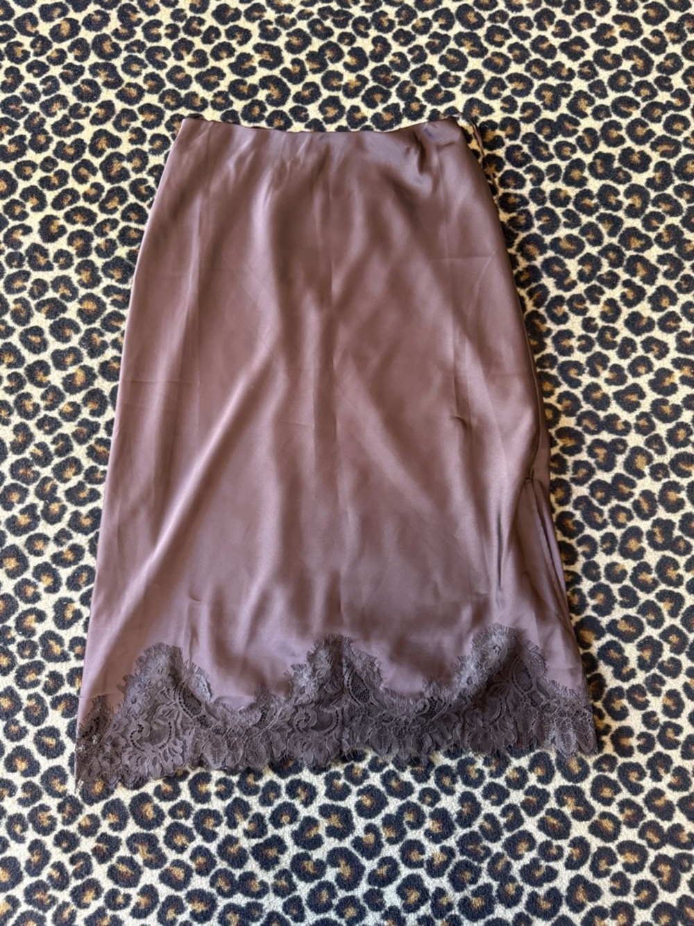 Sexy Satin Brown Skirt